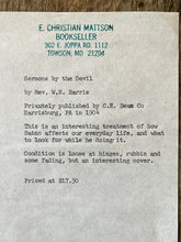Load image into Gallery viewer, Sermons by the Devil by Rev. W. S. Harris