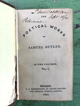 Load image into Gallery viewer, “The Poetical Works of Samuel Butler Volume I, Containing Hudibras”