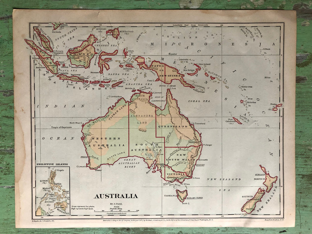 Map of Australia from Guyot's New Intermediate Geography