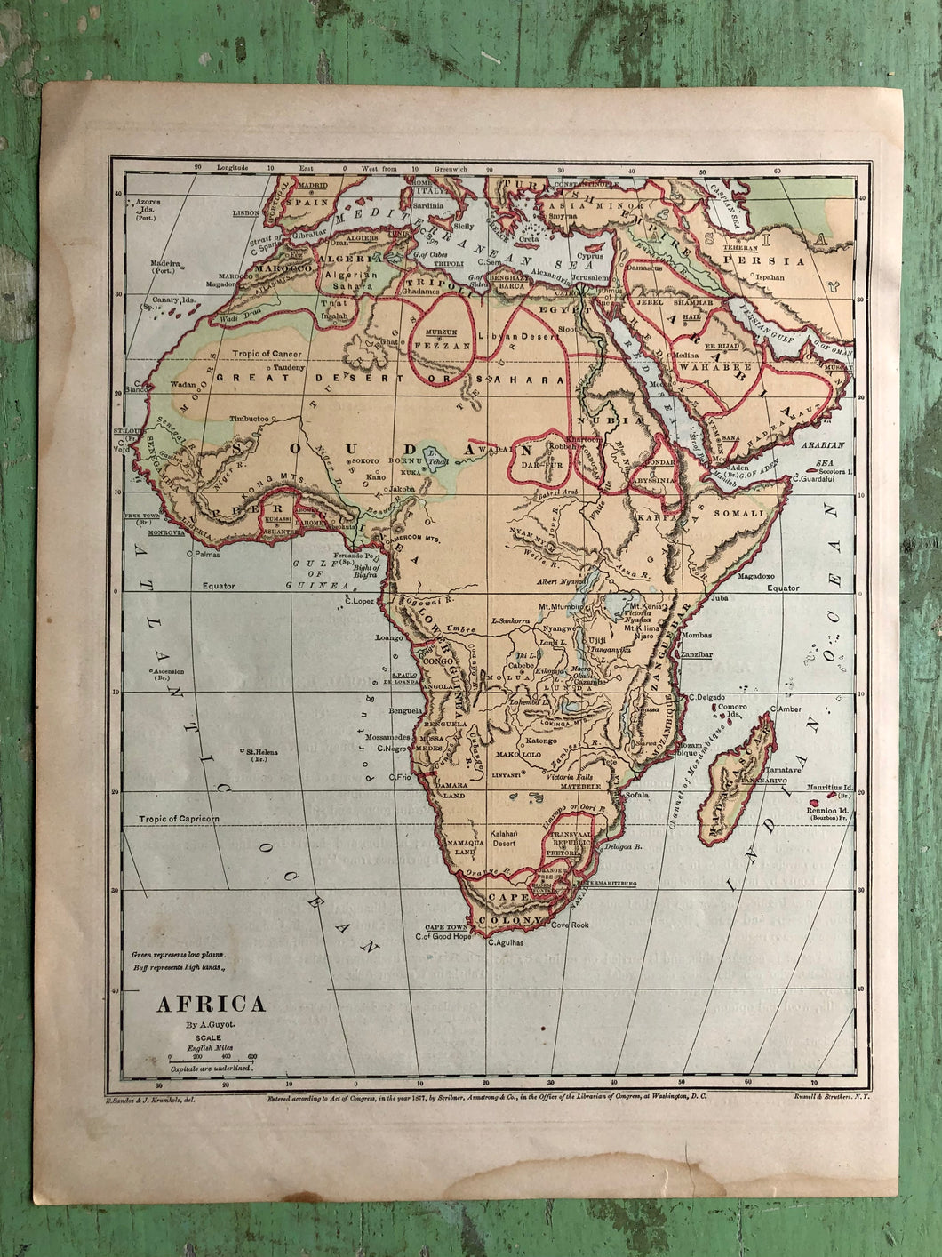 Map of Africa from Guyot's New Intermediate Geography