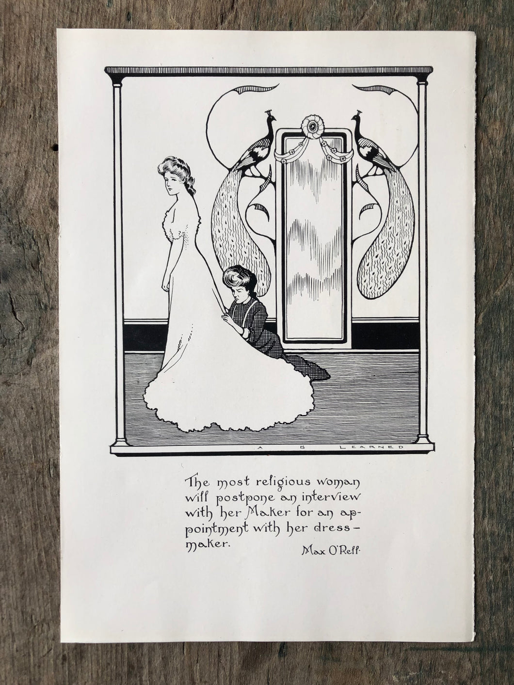 Max O’Rell Quote Print illustrated by Arthur G. Learned from “Eve’s Daughter”