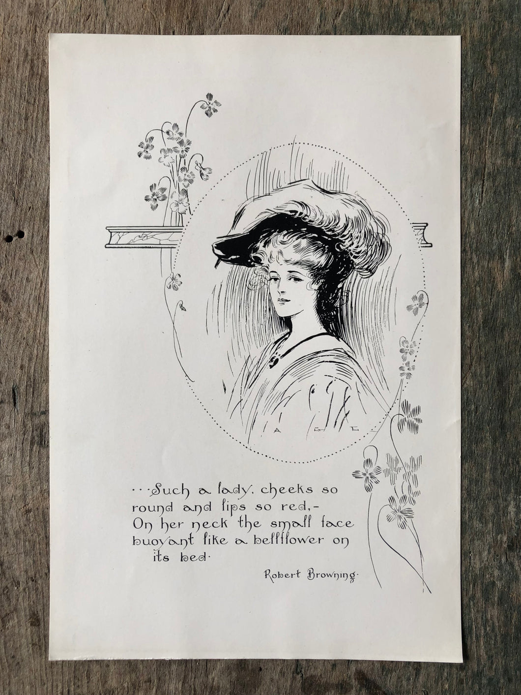 Robert Browning Quote Print illustrated by Arthur G. Learned from “Eve’s Daughter”