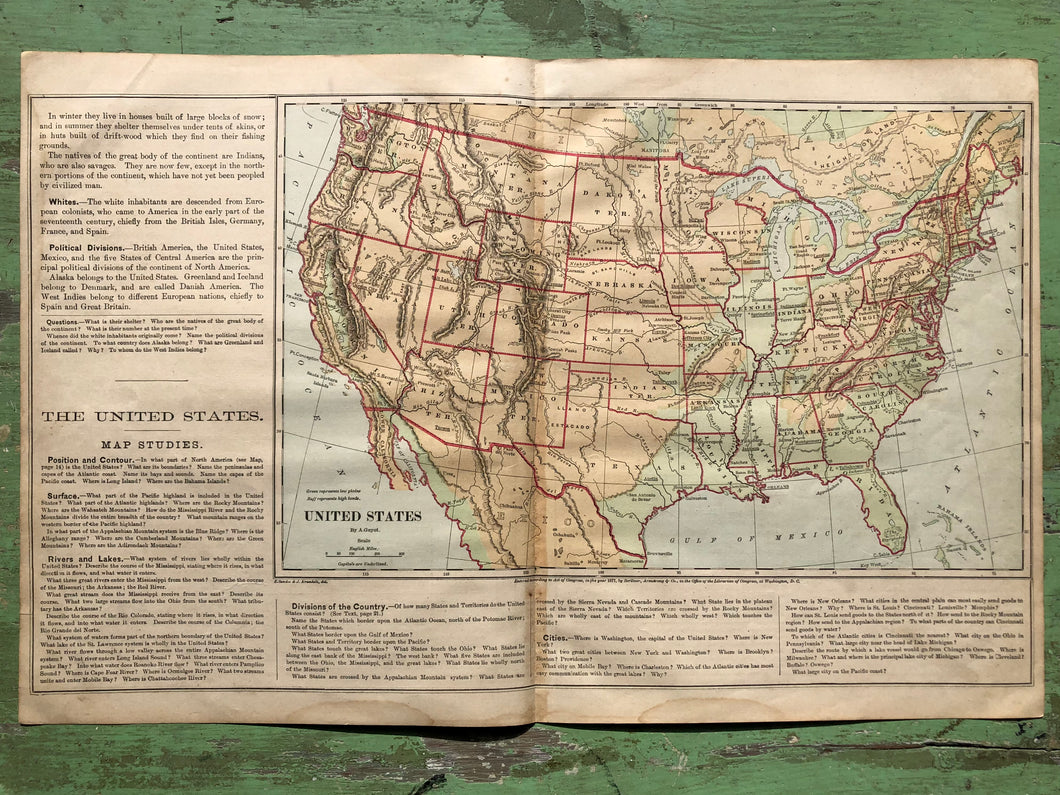 Map of the United States from Guyot's New Intermediate Geography