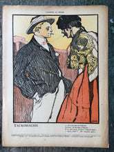 Load image into Gallery viewer, &quot;Tauromachie&quot; and &quot;La Pelote&quot; Double Sided Print from &quot;L&#39;Assiette au Beurre: Les Sportsmen par Xavier Gosé&quot; No. 44. 1st February 1902
