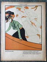 Load image into Gallery viewer, &quot;Lawn-Tennis&quot; and &quot;Patineuses&quot; Double Sided Print from &quot;L&#39;Assiette au Beurre: Les Sportsmen par Xavier Gosé&quot; No. 44. 1st February 1902
