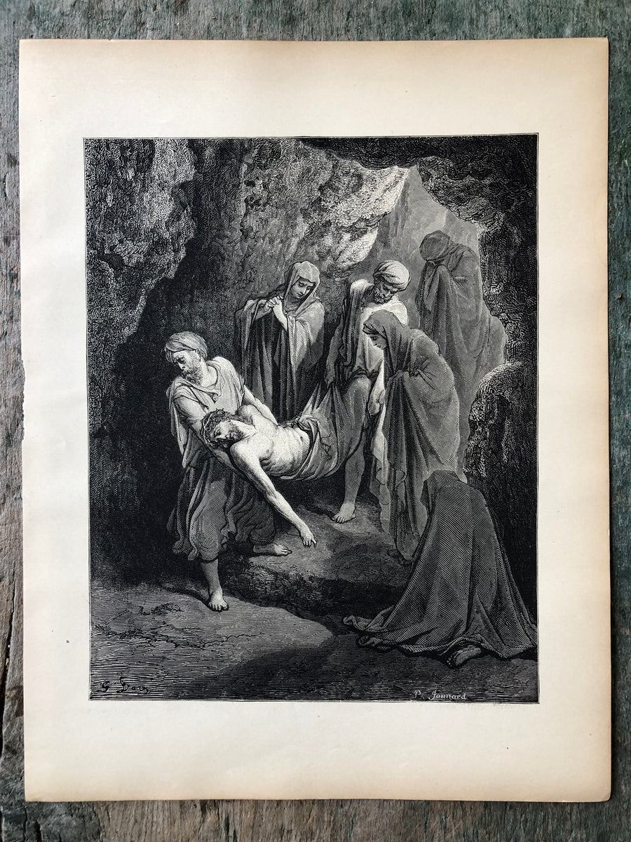 The Burial of Jesus. Print from The Dore Bible Gallery by Gustave Dore ...