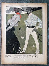 Load image into Gallery viewer, &quot;Lawn-Tennis&quot; and &quot;Patineuses&quot; Double Sided Print from &quot;L&#39;Assiette au Beurre: Les Sportsmen par Xavier Gosé&quot; No. 44. 1st February 1902
