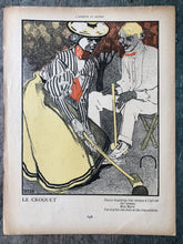 Load image into Gallery viewer, &quot;Foot-Ball&quot; and &quot;Le Croquet&quot; Double Sided Print from &quot;L&#39;Assiette au Beurre: Les Sportsmen par Xavier Gosé&quot; No. 44. 1st February 1902
