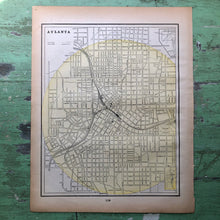 Load image into Gallery viewer, Double Sided Map of New Orleans and Atlanta from “Cram’s Universal Atlas Geographical, Astronomical and Historical&quot;
