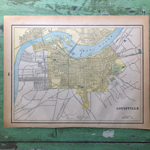 Load image into Gallery viewer, Double Sided Map of Louisville and Indianapolis from “Cram’s Universal Atlas Geographical, Astronomical and Historical&quot;
