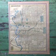 Load image into Gallery viewer, Double Sided Map of Louisville and Indianapolis from “Cram’s Universal Atlas Geographical, Astronomical and Historical&quot;
