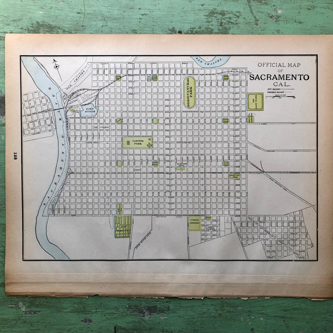Map of Sacramento from “Cram’s Universal Atlas Geographical, Astronomical and Historical