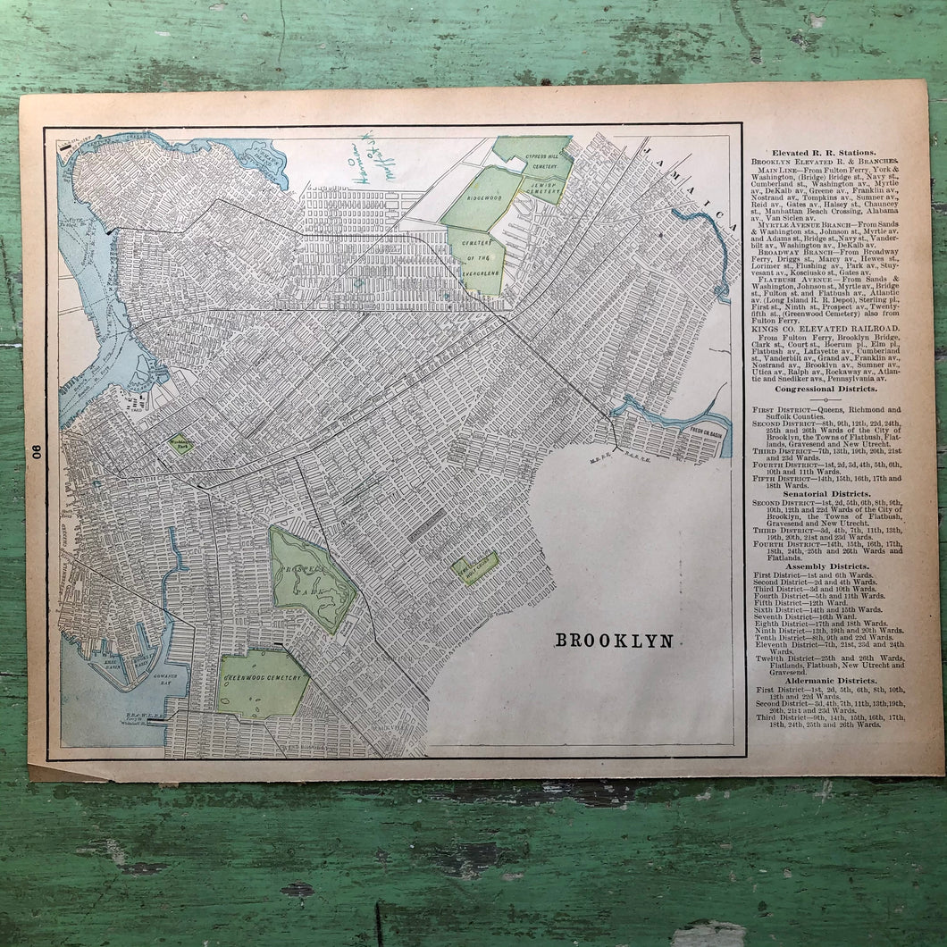 Map of Brooklyn from “Cram’s Universal Atlas Geographical, Astronomical and Historical