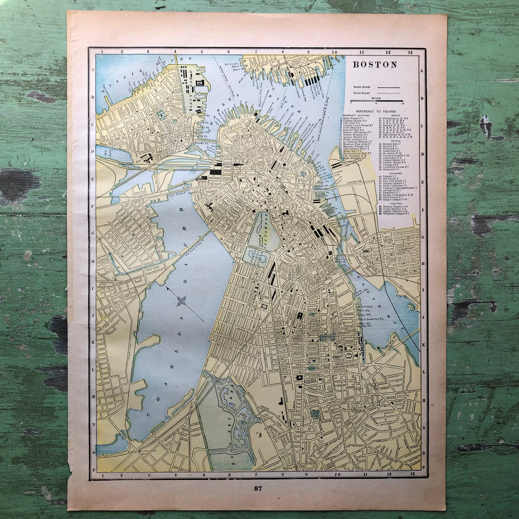 Map of Boston from “Cram’s Universal Atlas Geographical, Astronomical and Historical