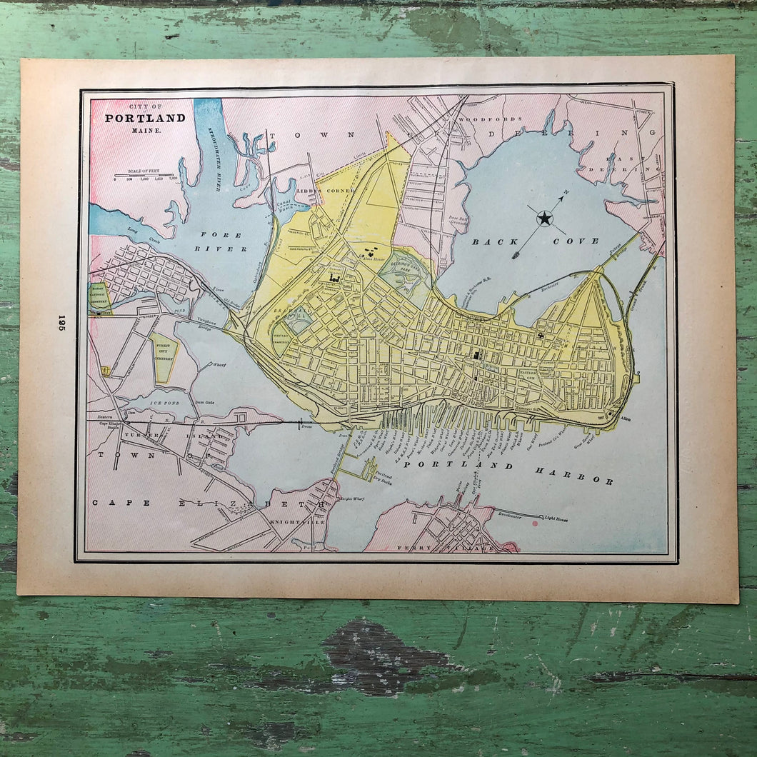 Map of Portland Maine from “Cram’s Universal Atlas Geographical, Astronomical and Historical