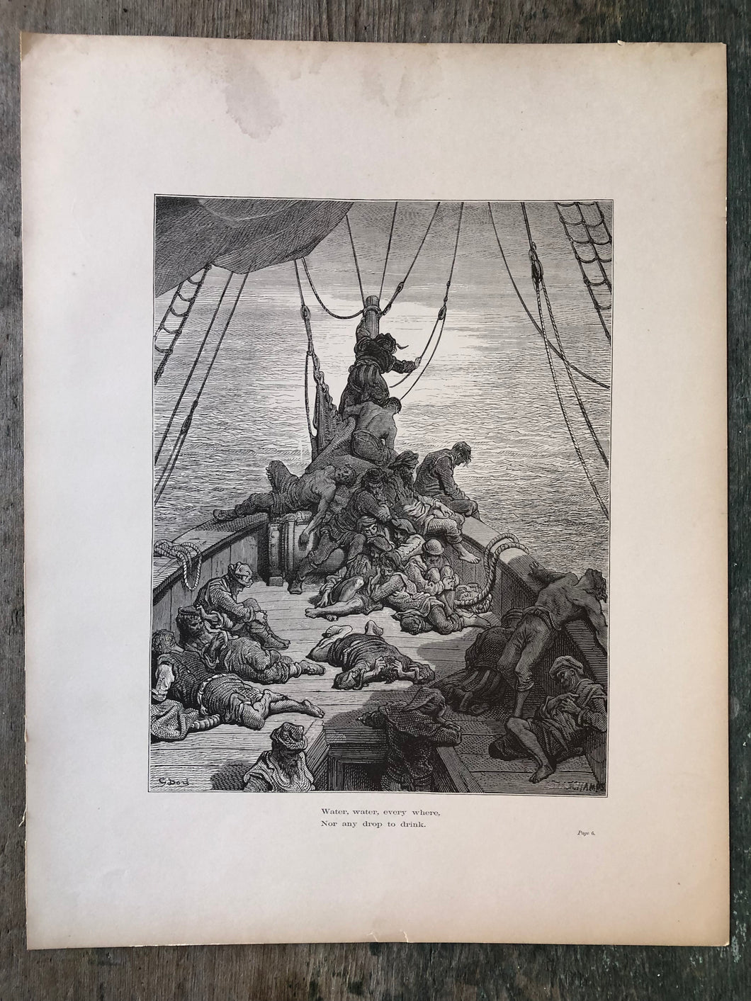 Gustave Dore Print from the Rime of the Ancient Mariner by Samuel Taylor Coleridge