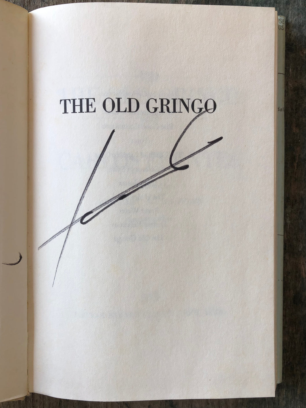 The Old Gringo by Carlos Fuentes SIGNED