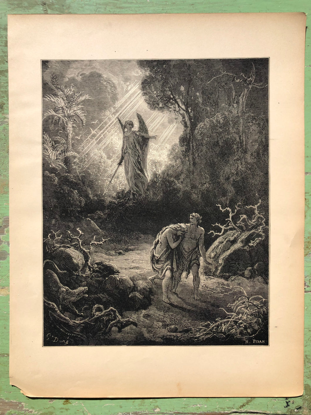 Expulsion from the Garden. From The Dore Bible Gallery by Gustave Dore