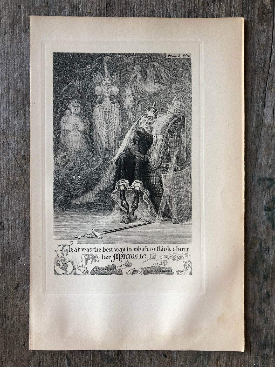 Print by Frank C. Pape from The Silver Stallion: A Comedy of Redemption by James Branch Cabell