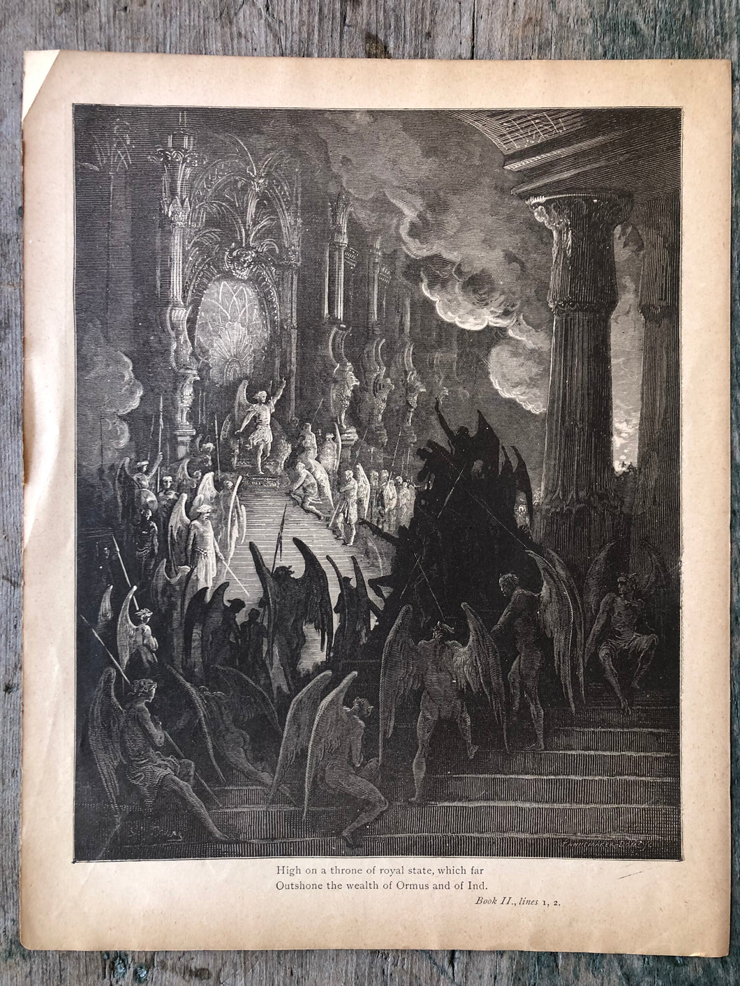 Double-Sided Print from Milton's Paradise Lost. Illustrated by Gustave Dore