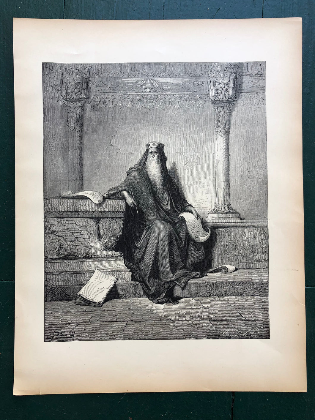 Solomon. Print from The Dore Bible Gallery by Gustave Dore