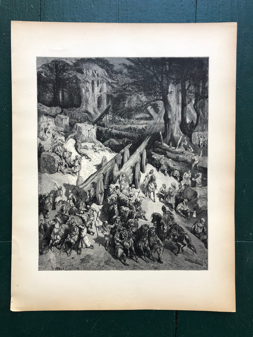 The Cedars Destined for the Temple. Print from The Dore Bible Gallery by Gustave Dore