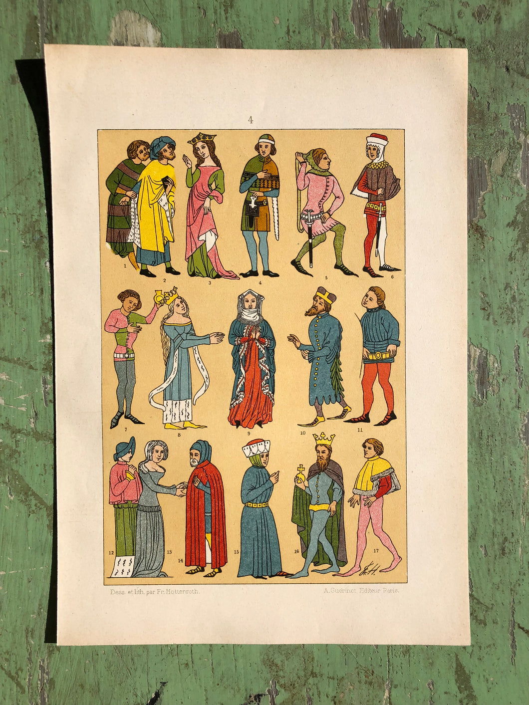 Early 20th Century Print of Medieval Fashion