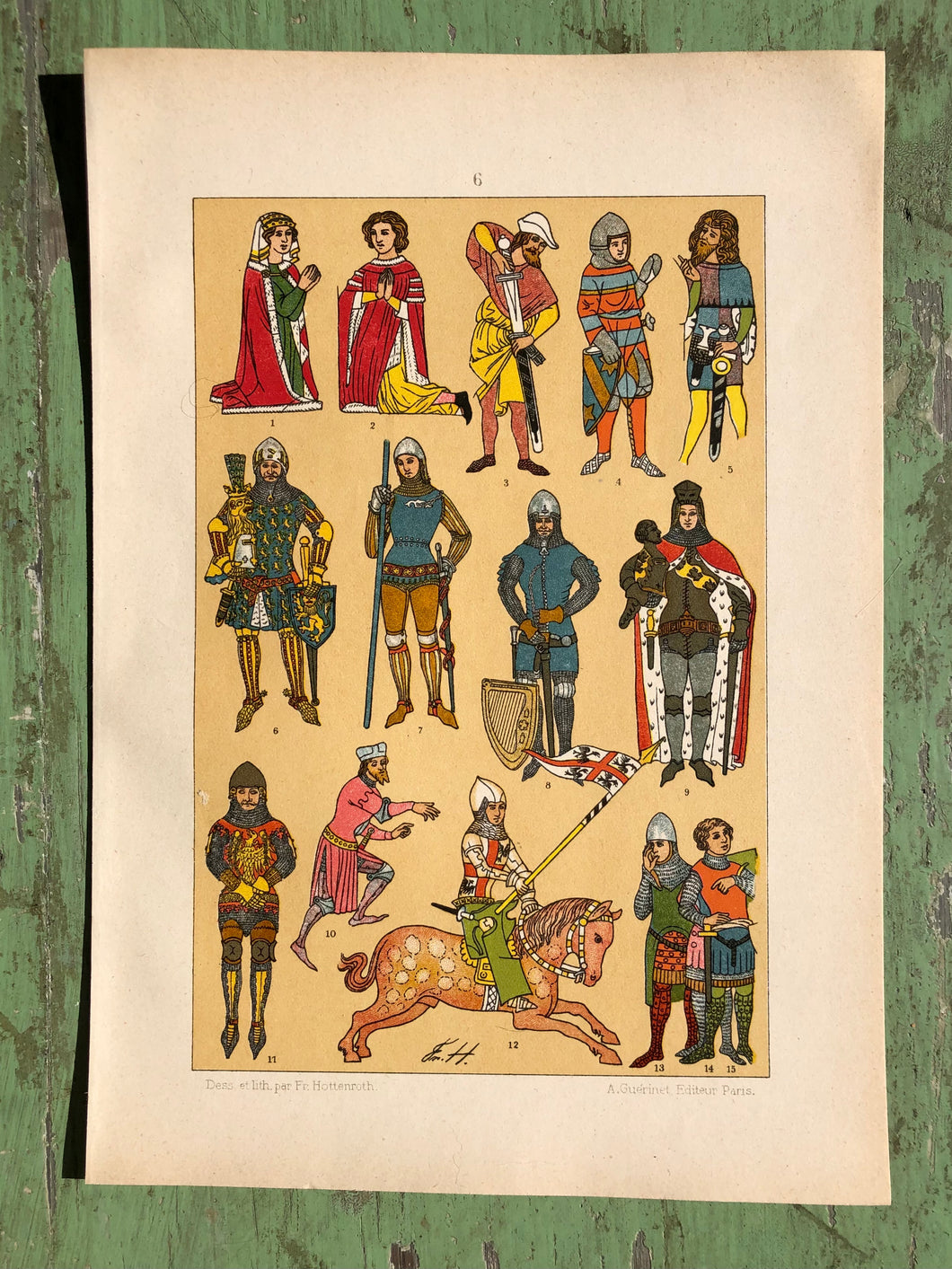 Early 20th Century Print of Medieval Fashion