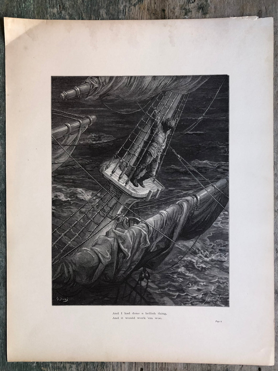 Gustave Dore Print from the Rime of the Ancient Mariner by Samuel Taylor Coleridge