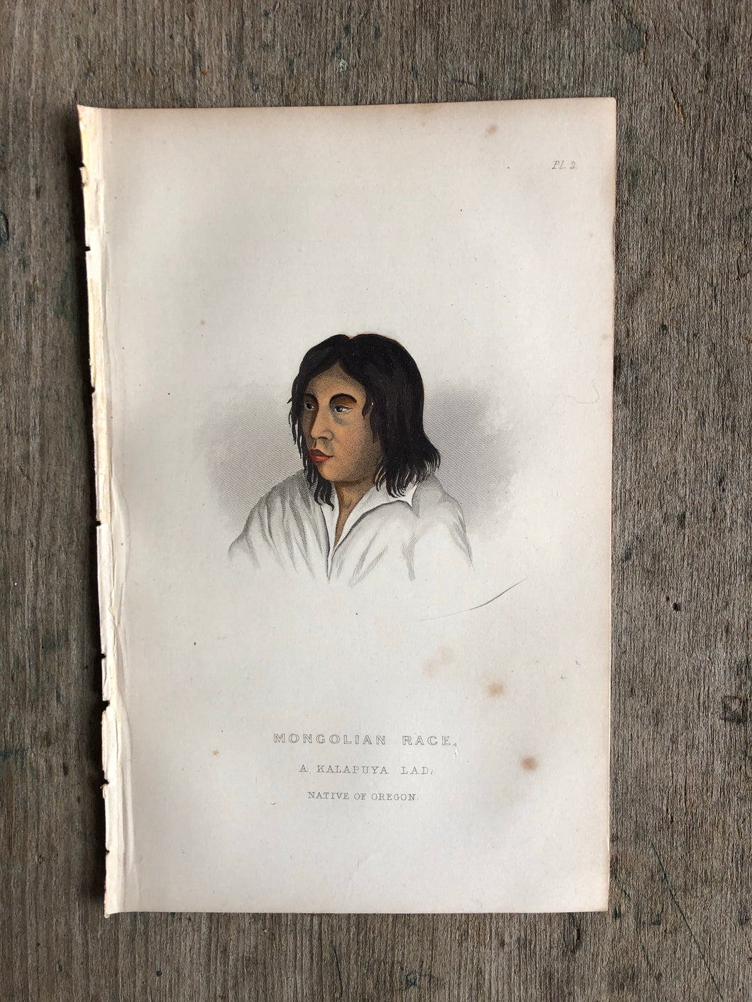 Hand-Colored Plate from “The Races of Man; and Their Geographical Distribution.” By Charles Pickering