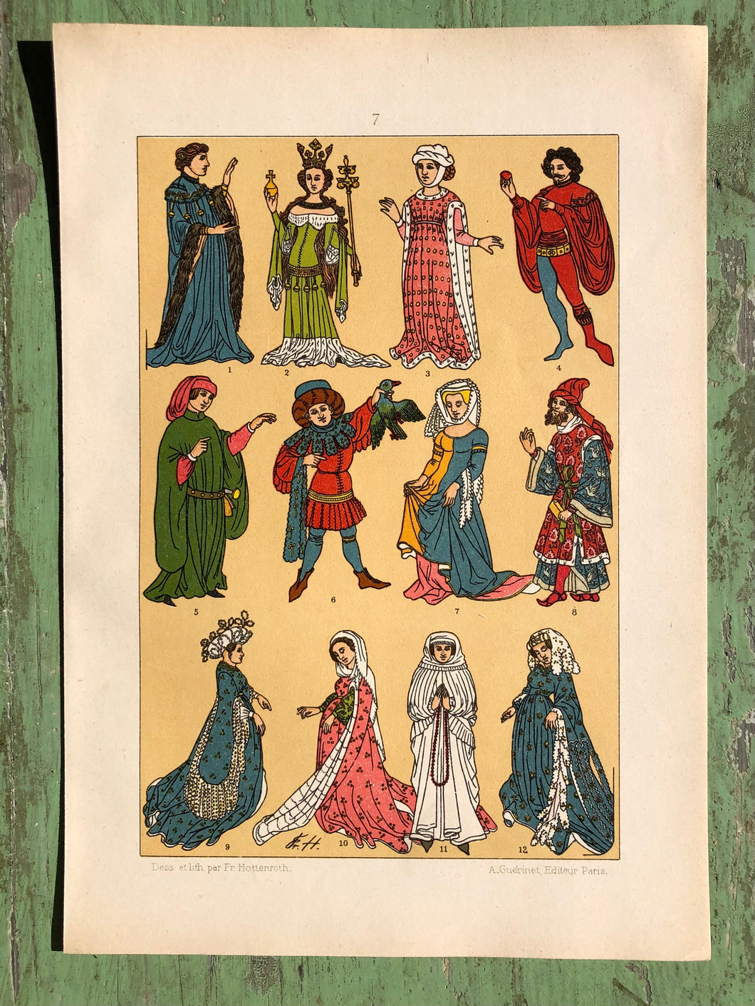 Early 20th Century Print of Medieval Fashion