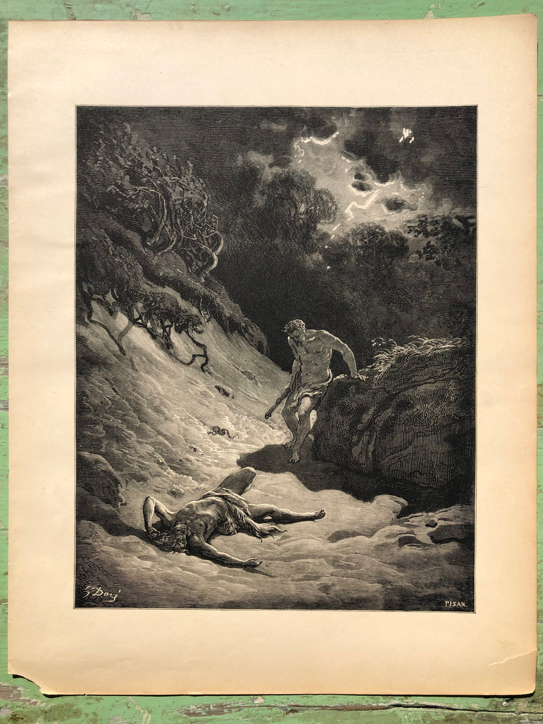 The Murder of Abel. From The Dore Bible Gallery by Gustave Dore
