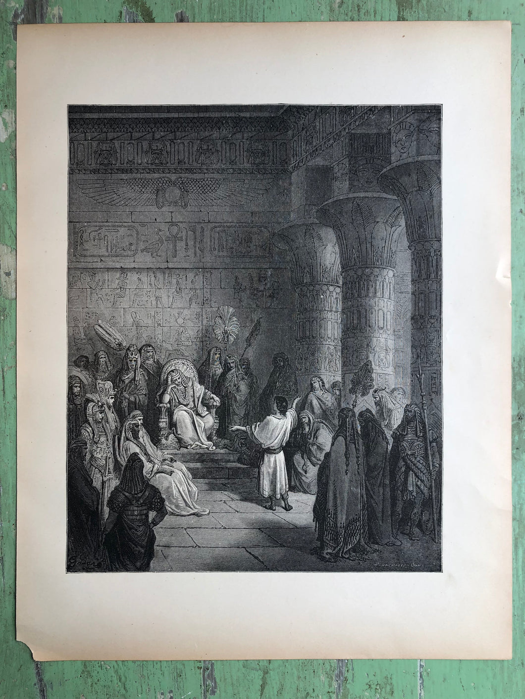 Joseph Interpreting Pharaoh's Dream. Print from The Dore Bible Gallery by Gustave Dore