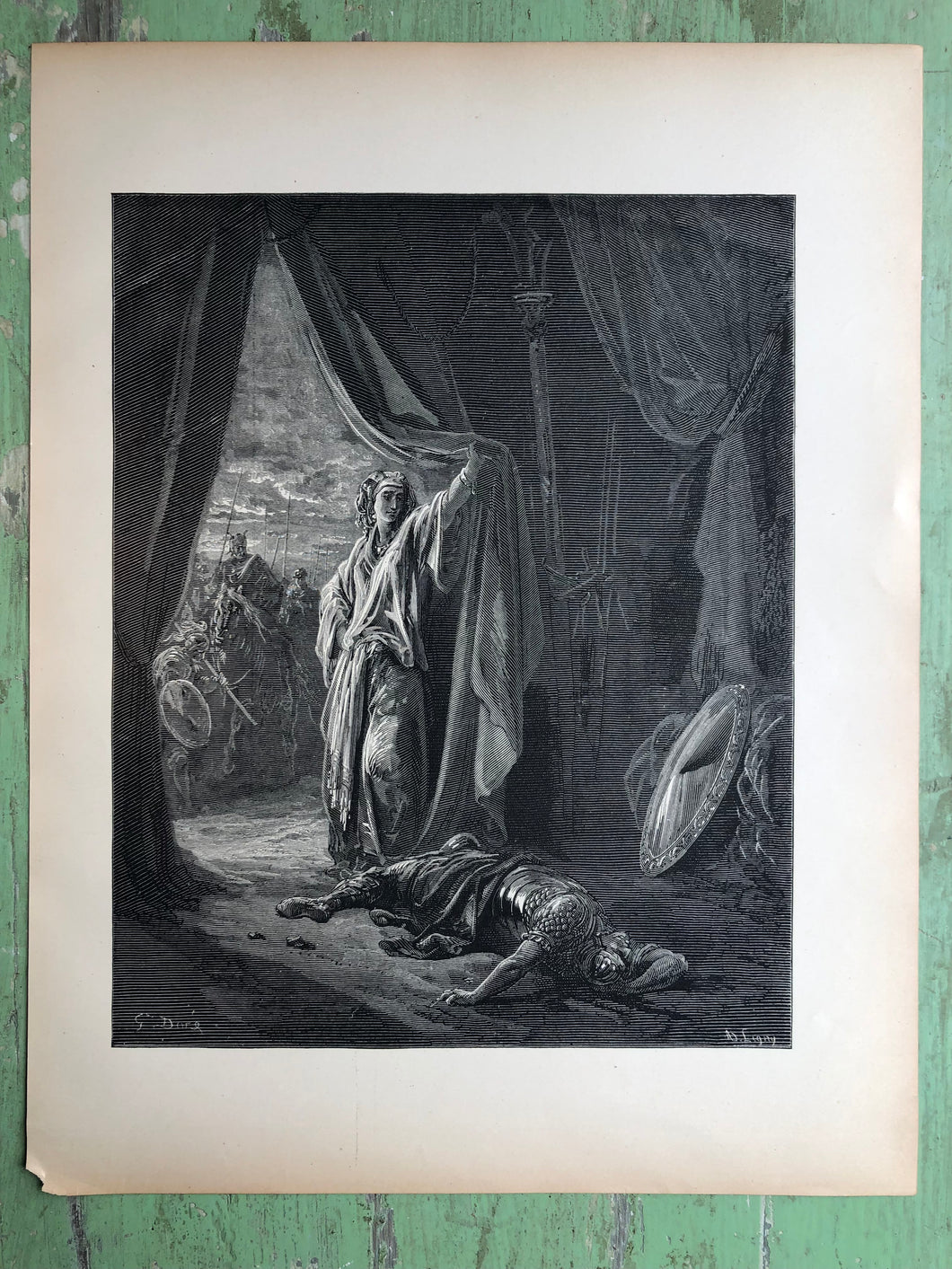 Sisera Slain by Jael. Print from The Dore Bible Gallery by Gustave Dore