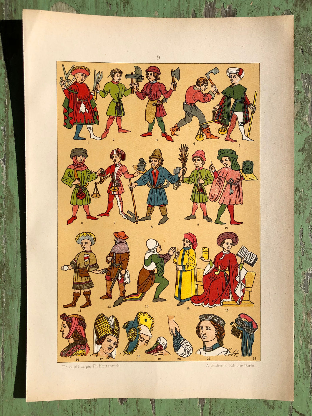 Early 20th Century Print of Medieval Fashion