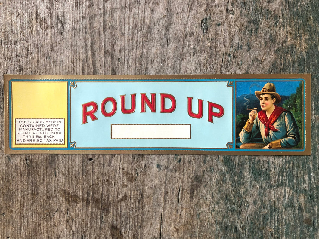 Round Up Cigar Label