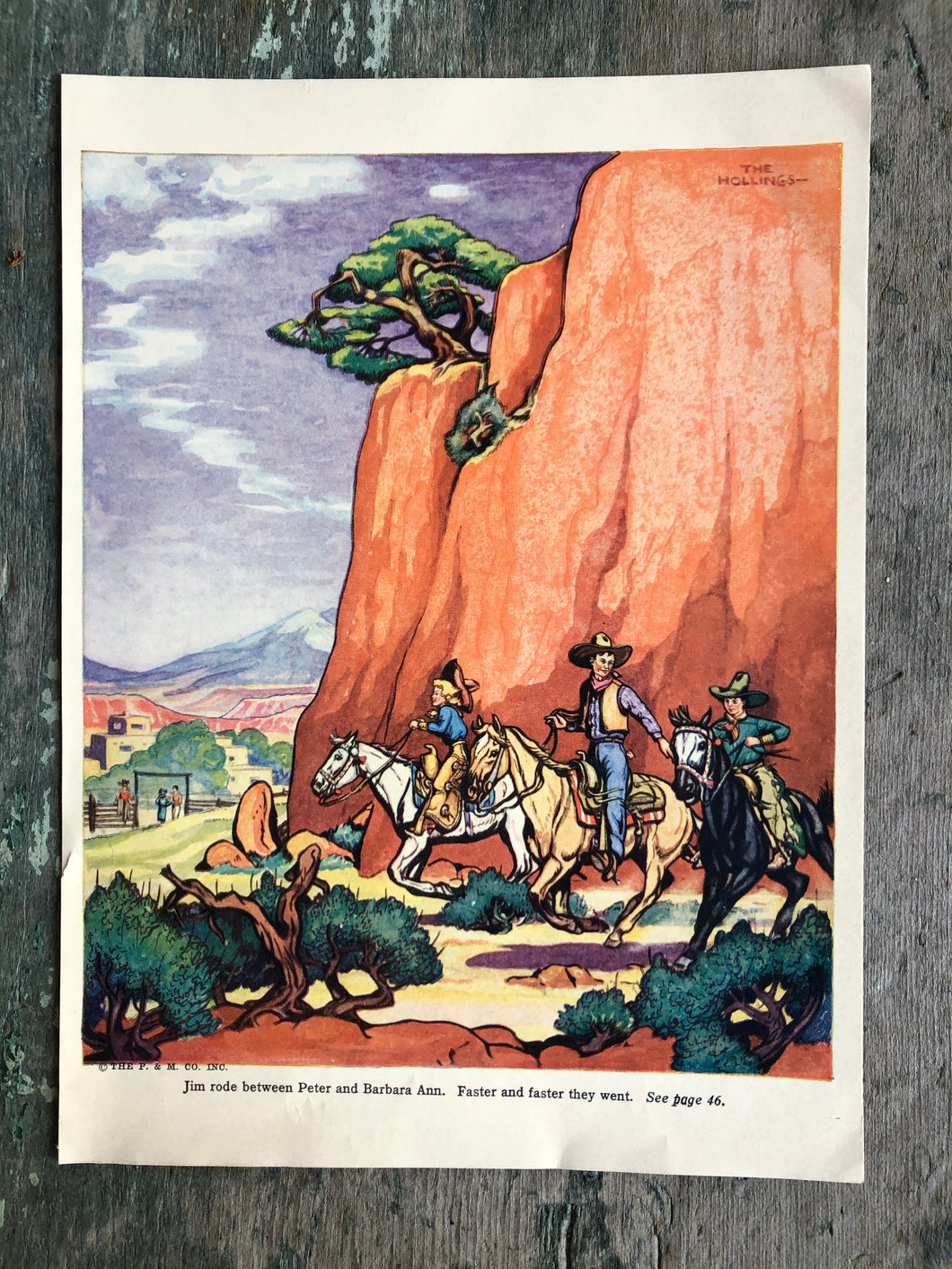 Print From “The Book of Cowboys” by Holling C. Holling and illustrated by H. C. And Lucille Holling
