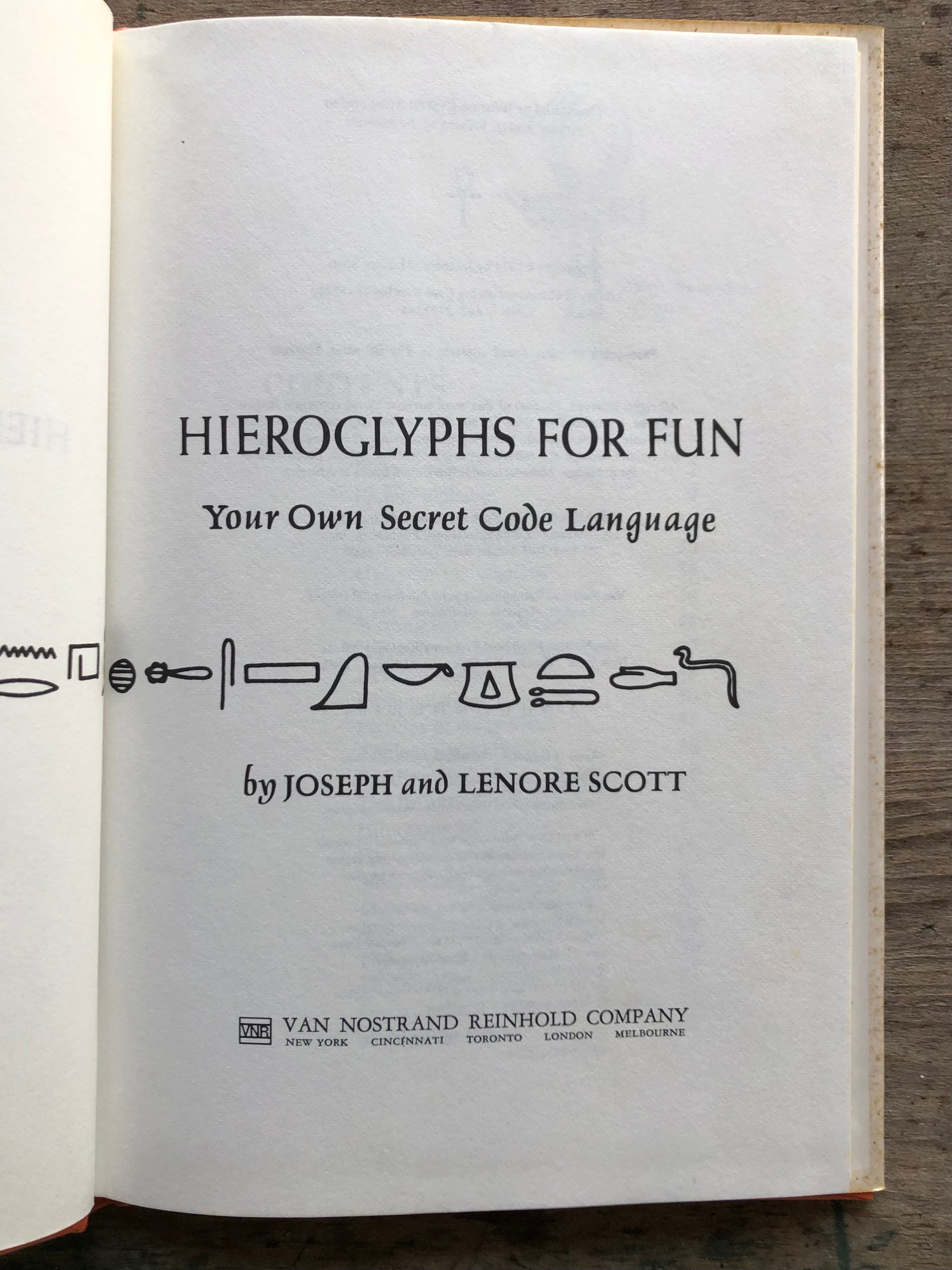 Hieroglyphs for Fun: Your Own Secret Code Language. by Joseph and