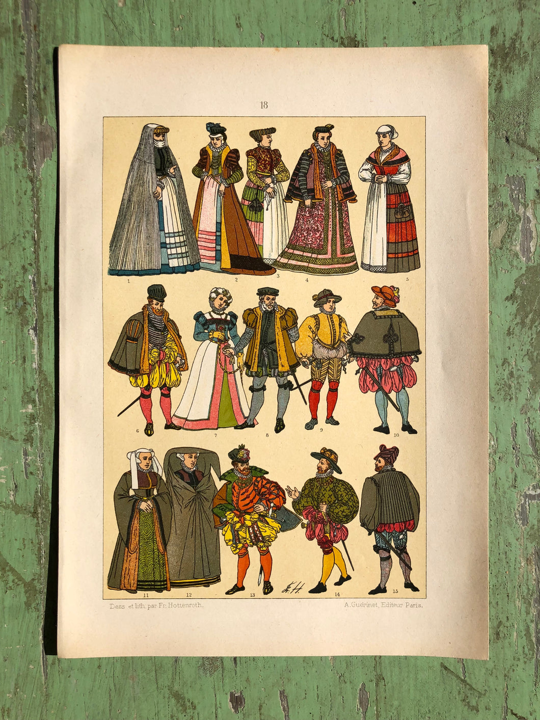 Early 20th Century Print of Renaissance Fashion