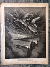 Load image into Gallery viewer, Double-Sided Print from Milton&#39;s Paradise Lost. Illustrated by Gustave Dore
