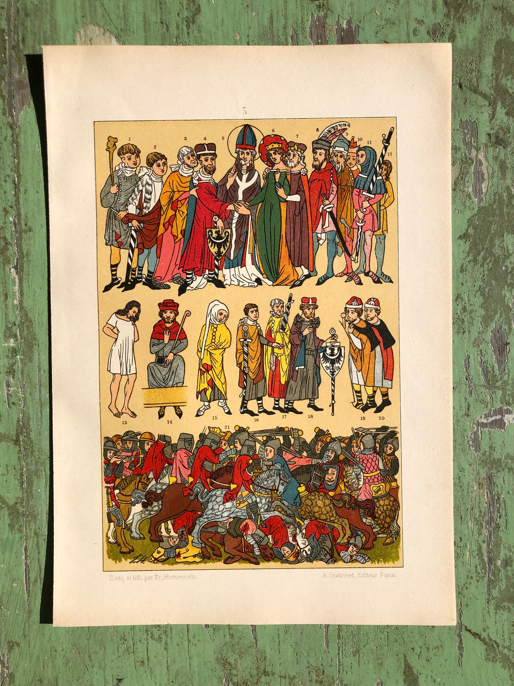 Early 20th Century Print of Medieval Fashion