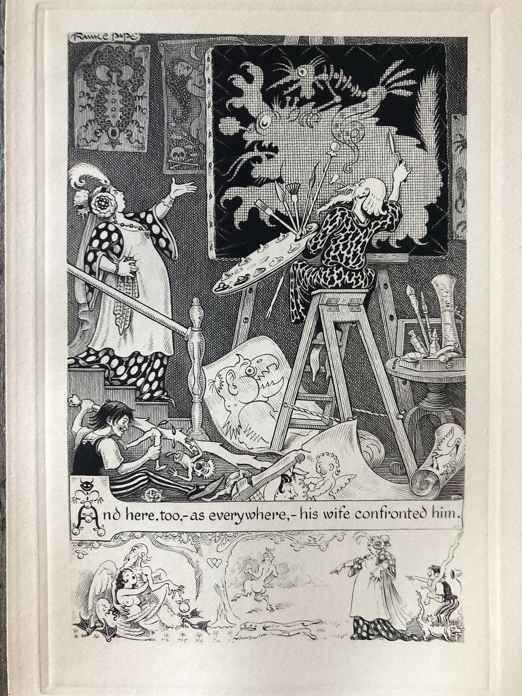 Print by Frank C. Pape from The Silver Stallion: A Comedy of Redemption by James Branch Cabell