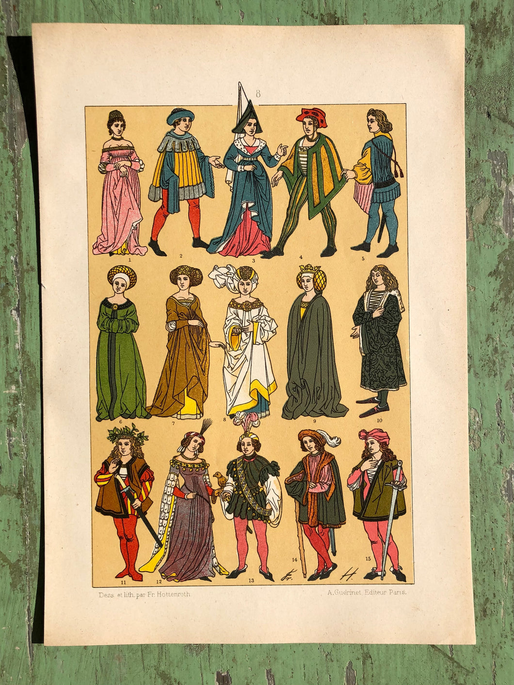 Early 20th Century Print of Medieval Fashion