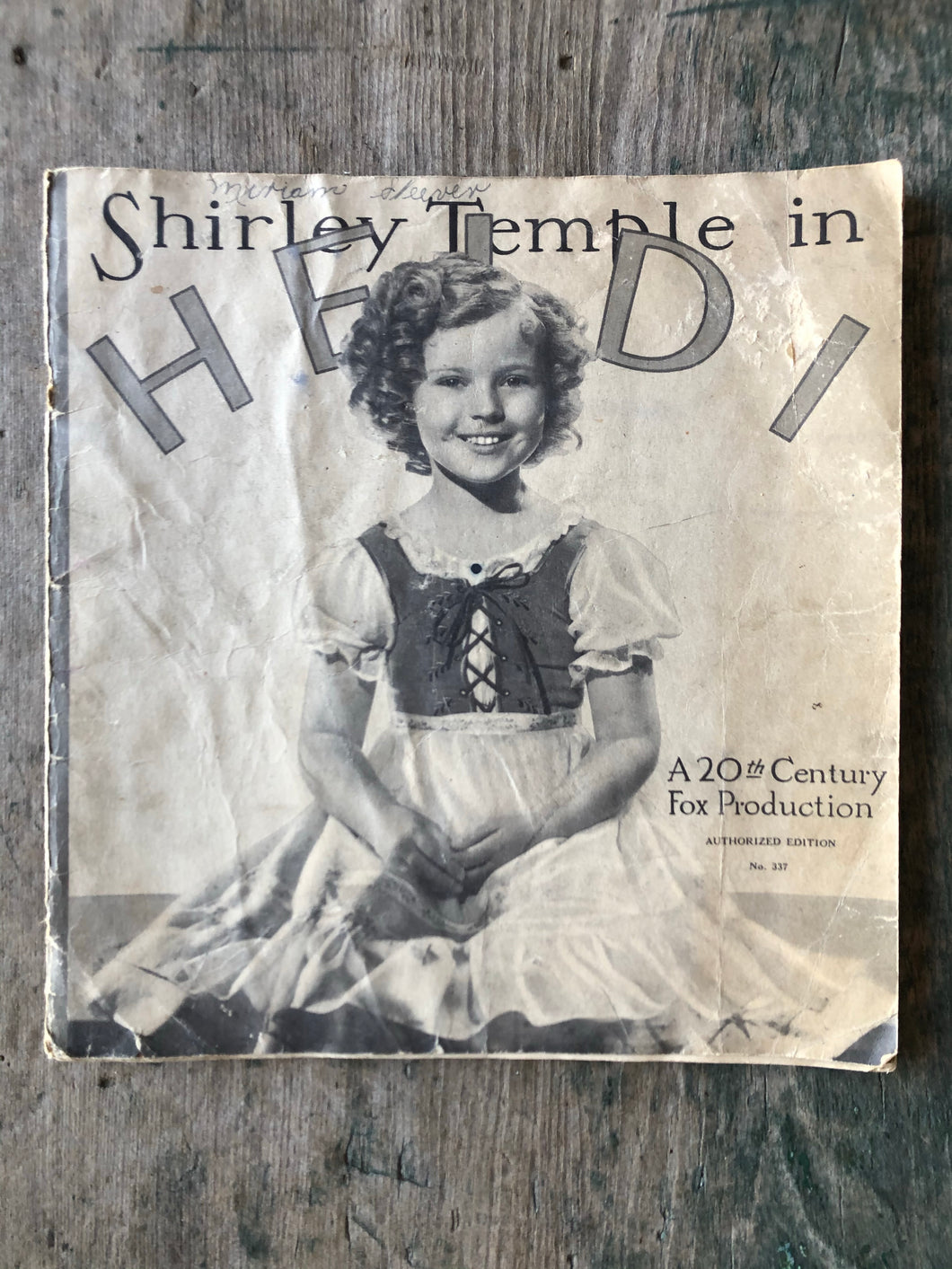 “Shirley Temple in ‘Heidi’” from the story by Johanni Spyri