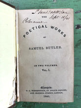 Load image into Gallery viewer, “The Poetical Works of Samuel Butler Volume I, Containing Hudibras”

