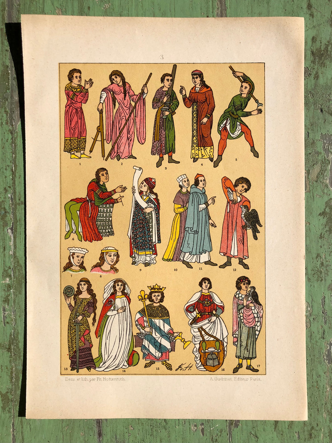 Early 20th Century Print of Medieval Fashion