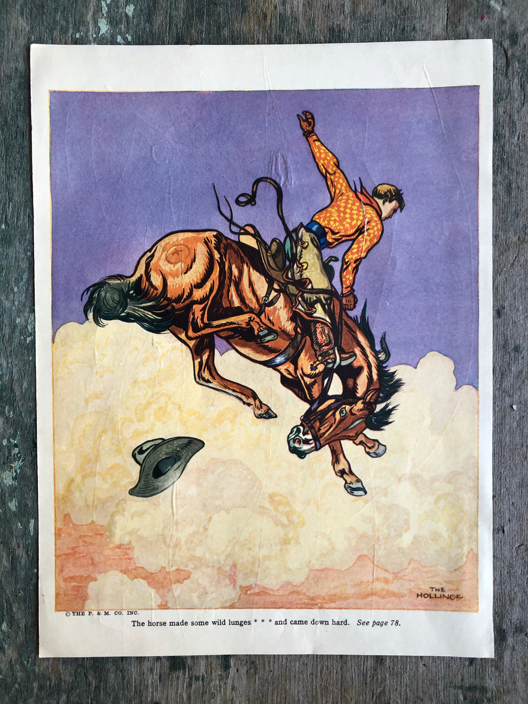 Print From “The Book of Cowboys” by Holling C. Holling and illustrated by H. C. And Lucille Holling