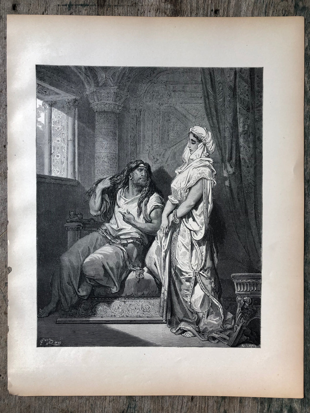 Samson and Delilah. From The Dore Bible Gallery by Gustave Dore