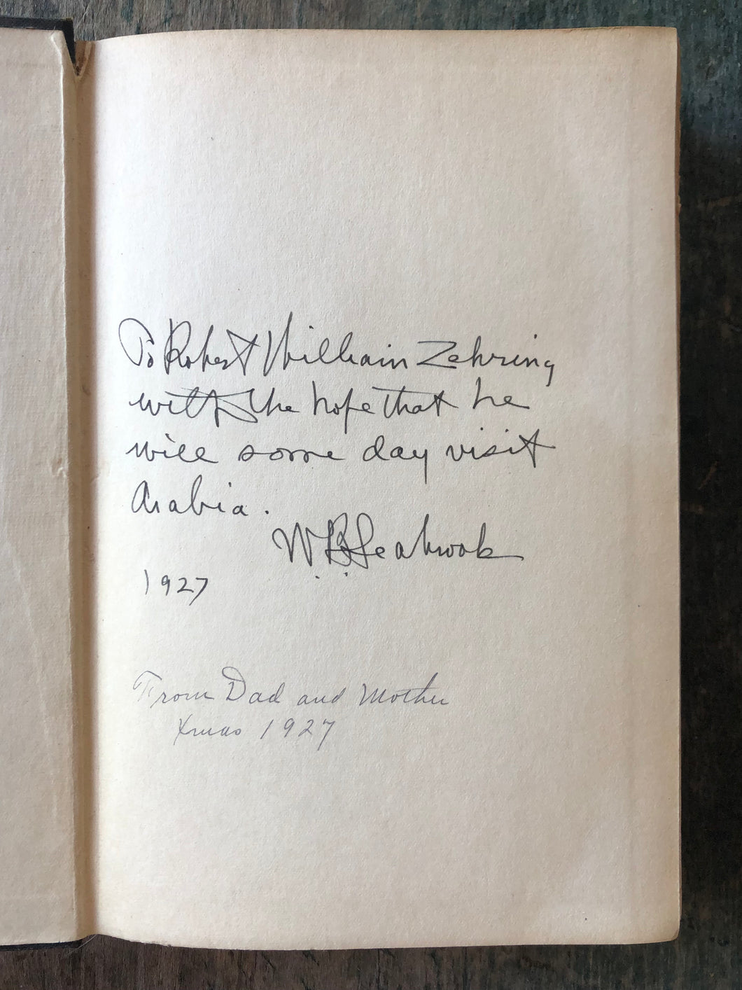 Adventures in Arabia: Among the Bedouins, Druses, Whirling Dervishes, & Yezidee Devil Worshipers. by W. B. Seabrook. INSCRIBED.