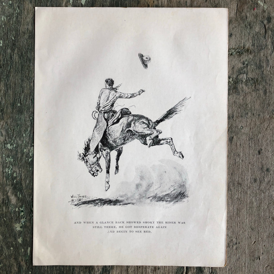 Print from “Smoky: The Cow Horse” written and illustrated by Will James